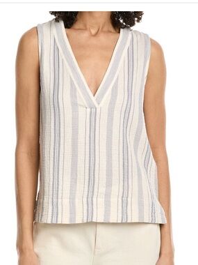 Brand new with tags Faherty Dune Cotton Gauze Yarn Dyed sleeveless top